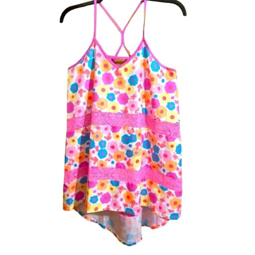 NWT Breaking Waves Swim Multi Color Floral Strappy Women’s Coverup Dress Size L